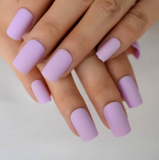 Press On Nails Lavender Matte Square Nail Kit - TGC Boutique - Press On Nails