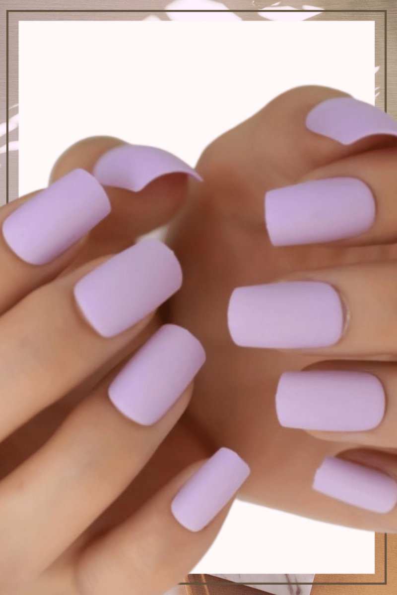 Press On Nails Lavender Matte Square Nail Kit - TGC Boutique - Press On Nails