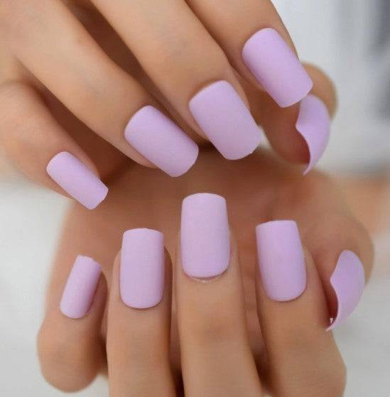 Press On Nails Lavender Matte Square Nail Kit - TGC Boutique - Press On Nails