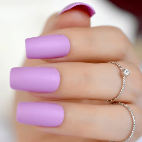 Press On Nails Lavender Matte Square Nail Kit - TGC Boutique - Press On Nails