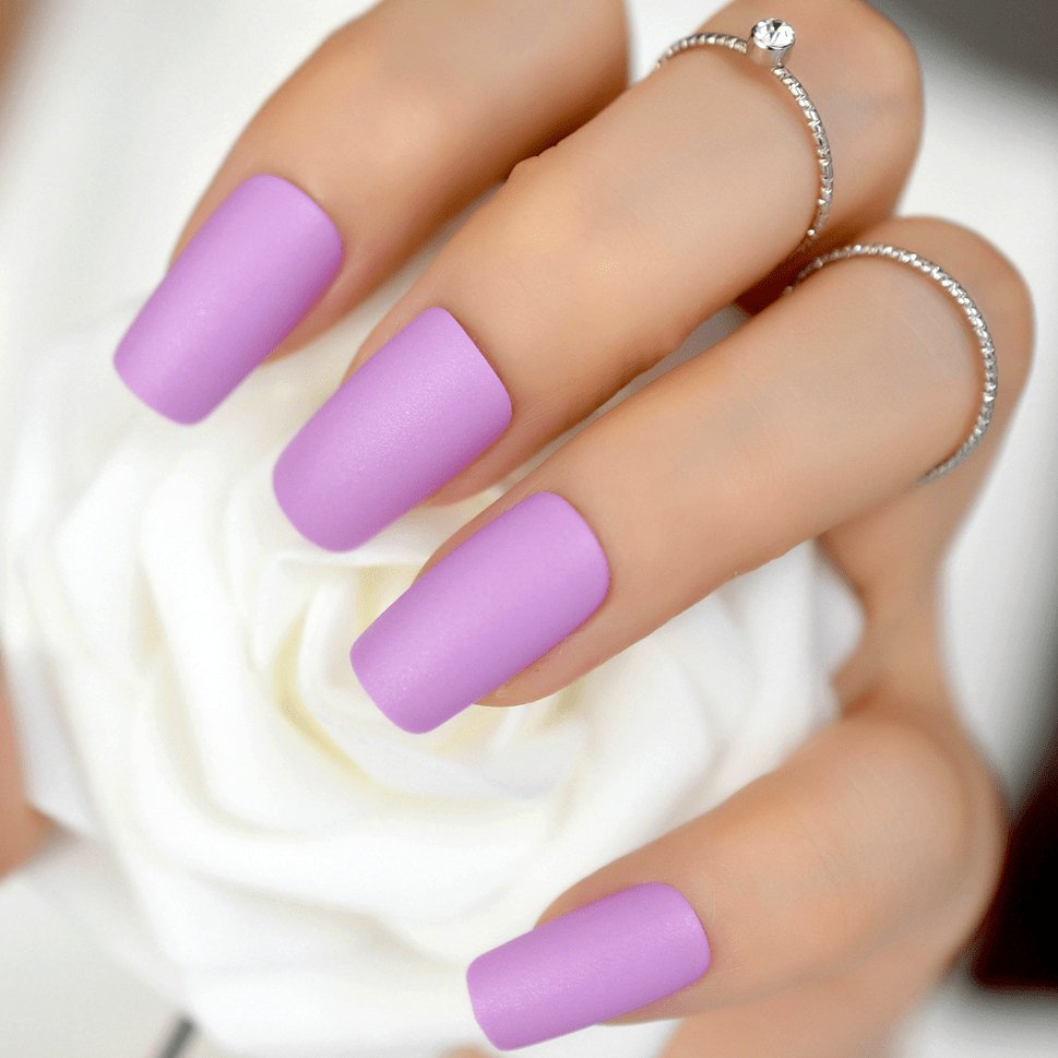 Press On Nails Lavender Matte Square Nail Kit - TGC Boutique - Press On Nails