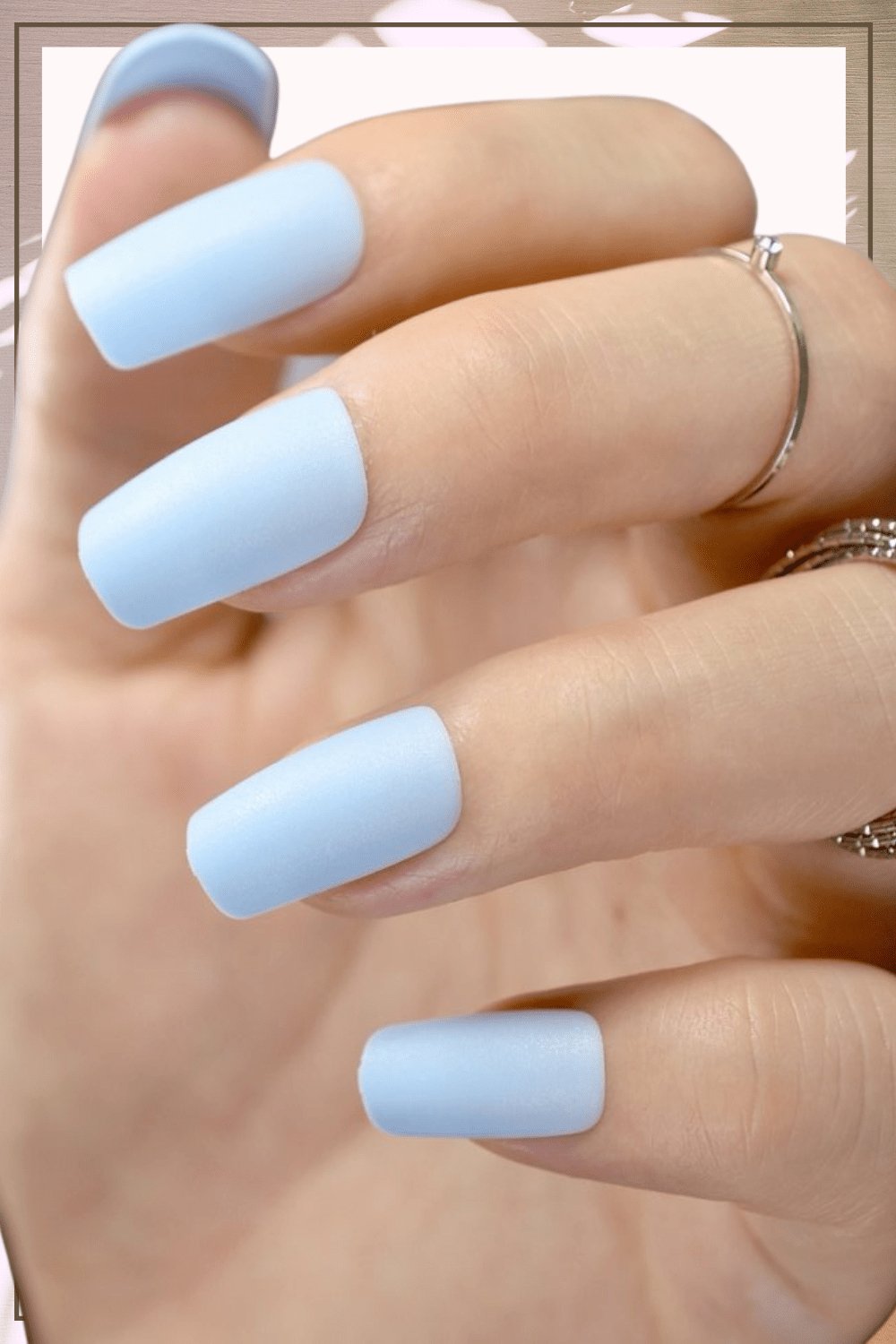 Press On Nails Light Blue Matte Square Nail Kit - TGC Boutique - Press On Nails