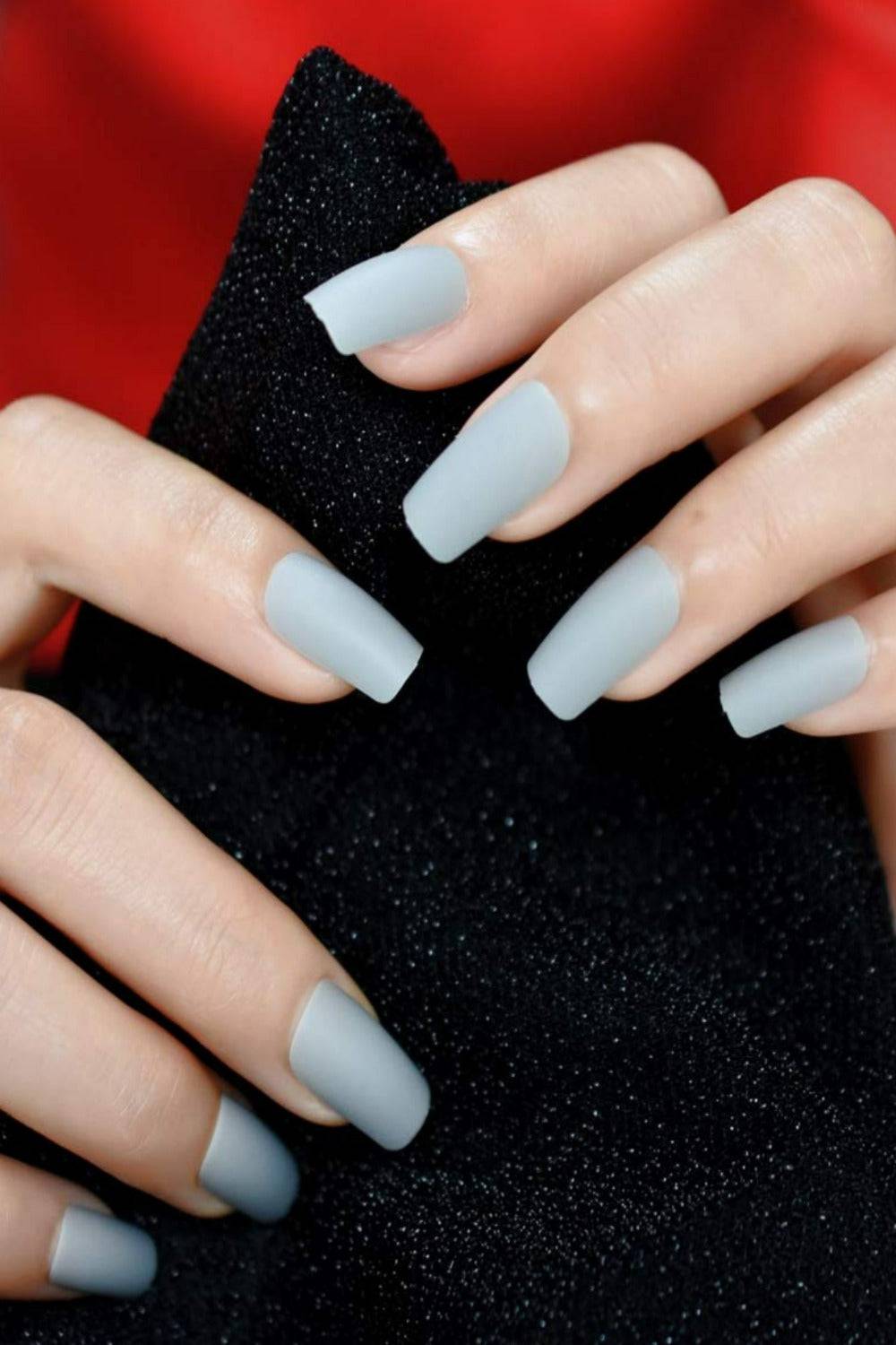 Press On Nails Light Grey Short Matte Square Nail Kit - TGC Boutique - Press On Nails