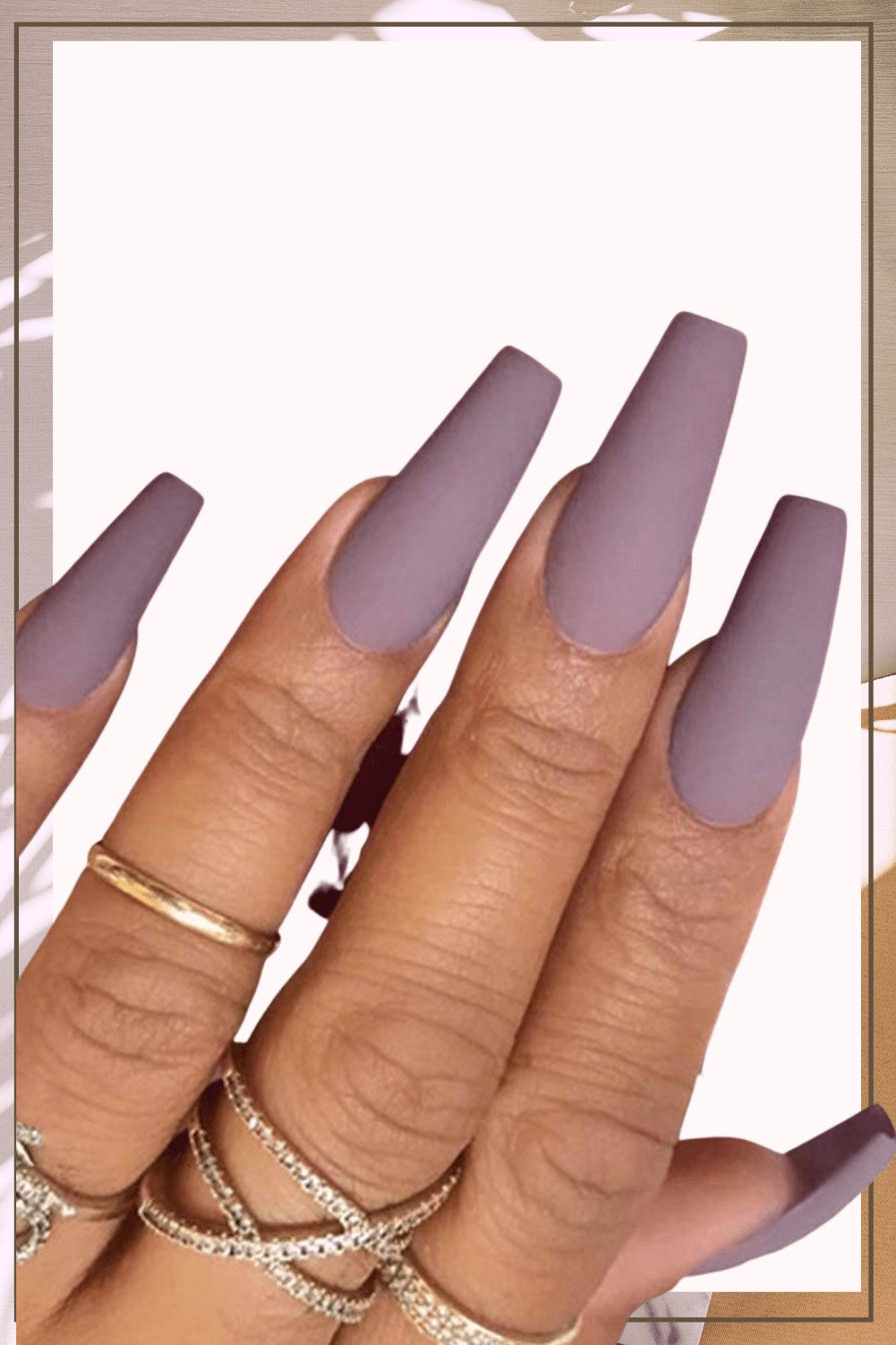 Press On Nails Long Matte Coffin Tip False Nail Kit - Lilac Purple - TGC Boutique - Press On Nails
