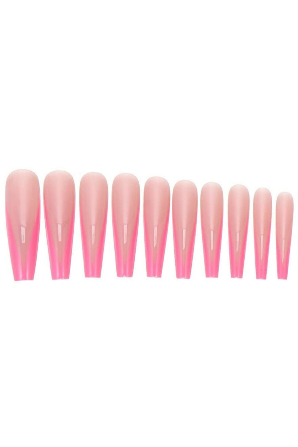 Press On Nails Matte Coffin French Tip Nail Kit - TGC Boutique - Press On Nails