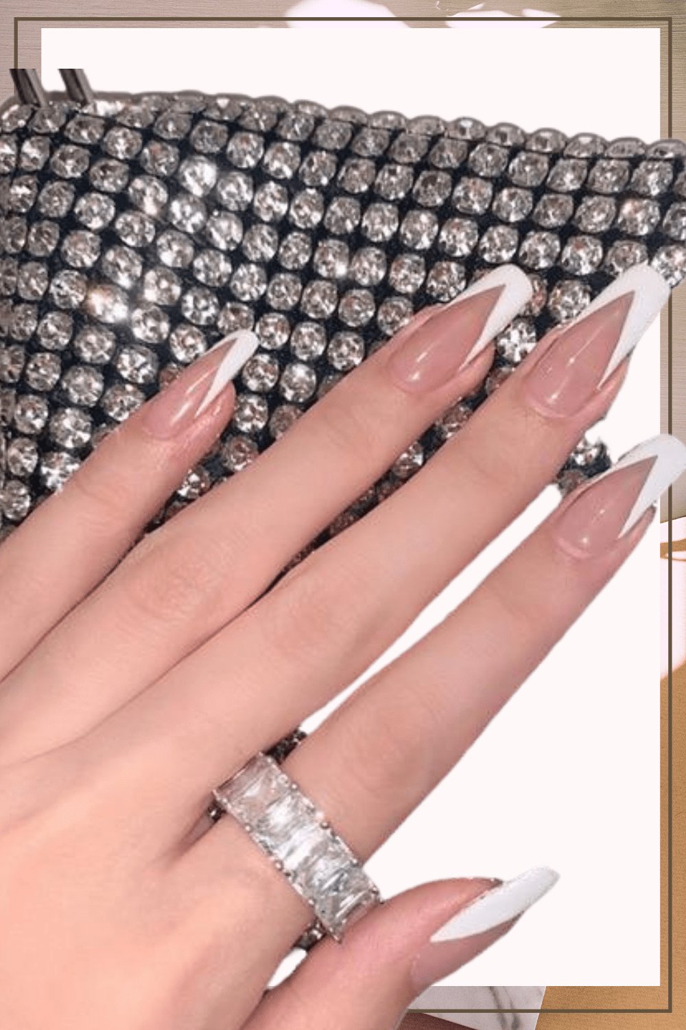Press On Nails Matte Coffin French Tip Nail Kit - TGC Boutique - Press On Nails