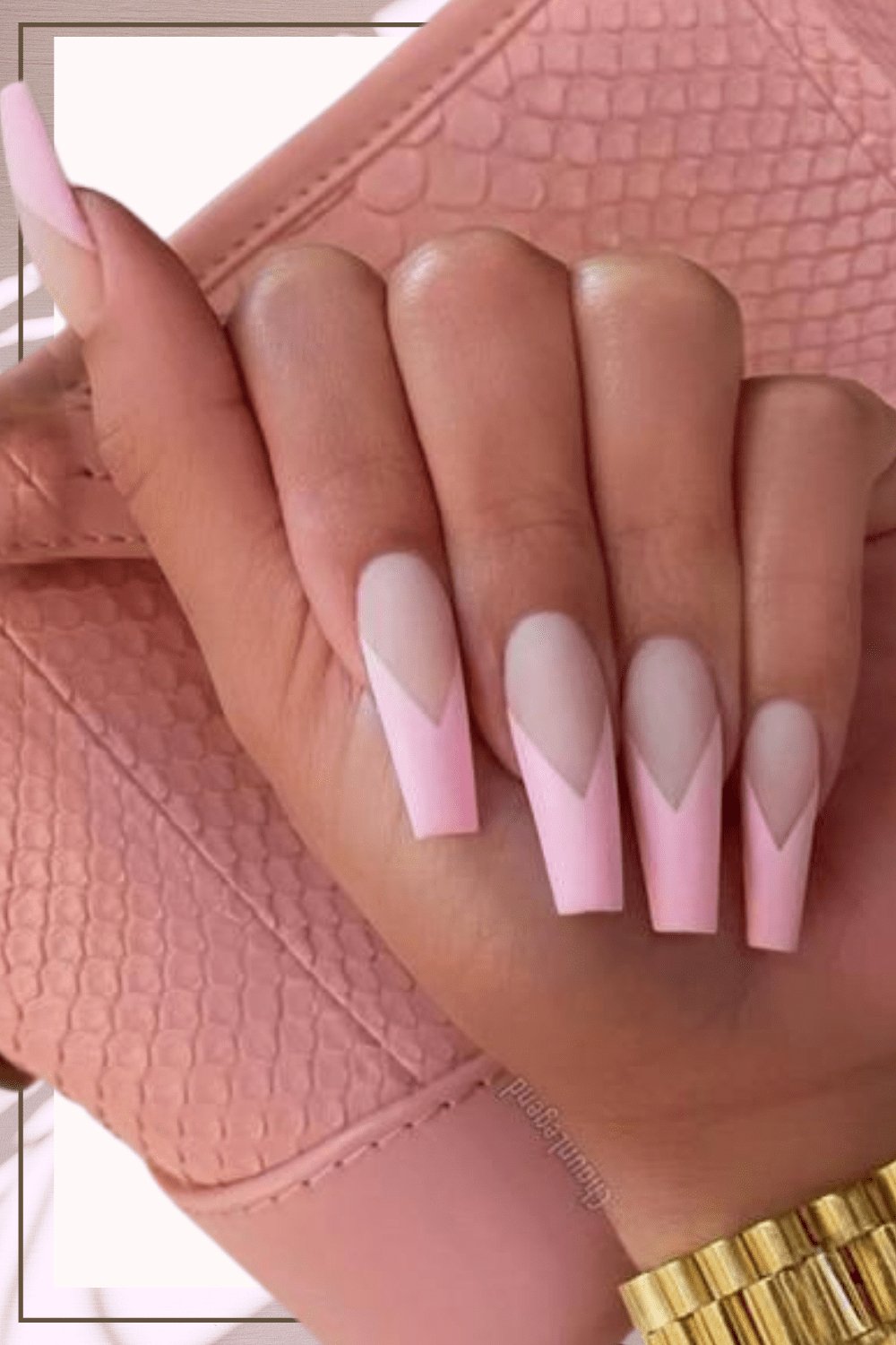 Press On Nails Matte Coffin French Tip Nail Kit - TGC Boutique - Press On Nails