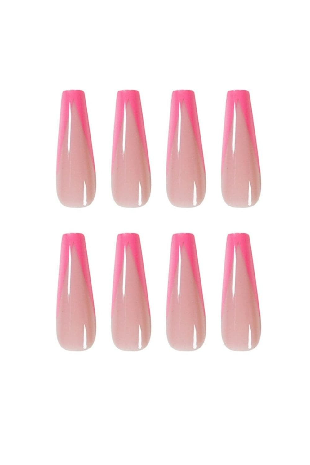 Press On Nails Matte Coffin French Tip Nail Kit - TGC Boutique - Press On Nails