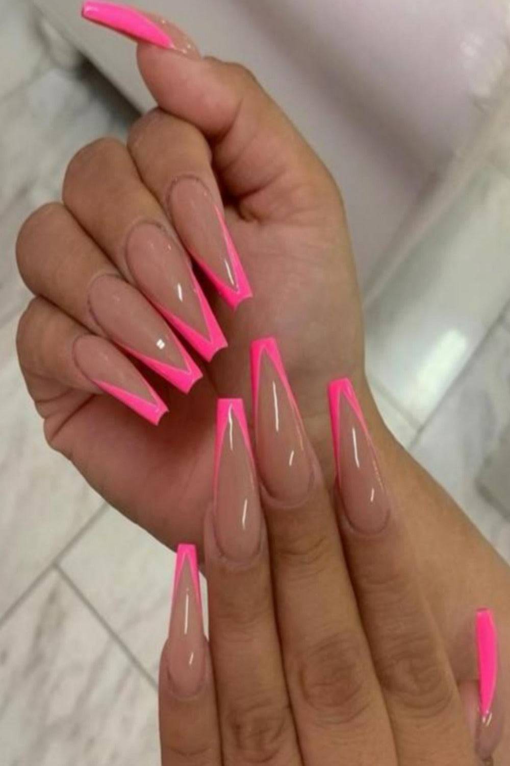 Press On Nails Matte Coffin French Tip Nail Kit - TGC Boutique - Press On Nails