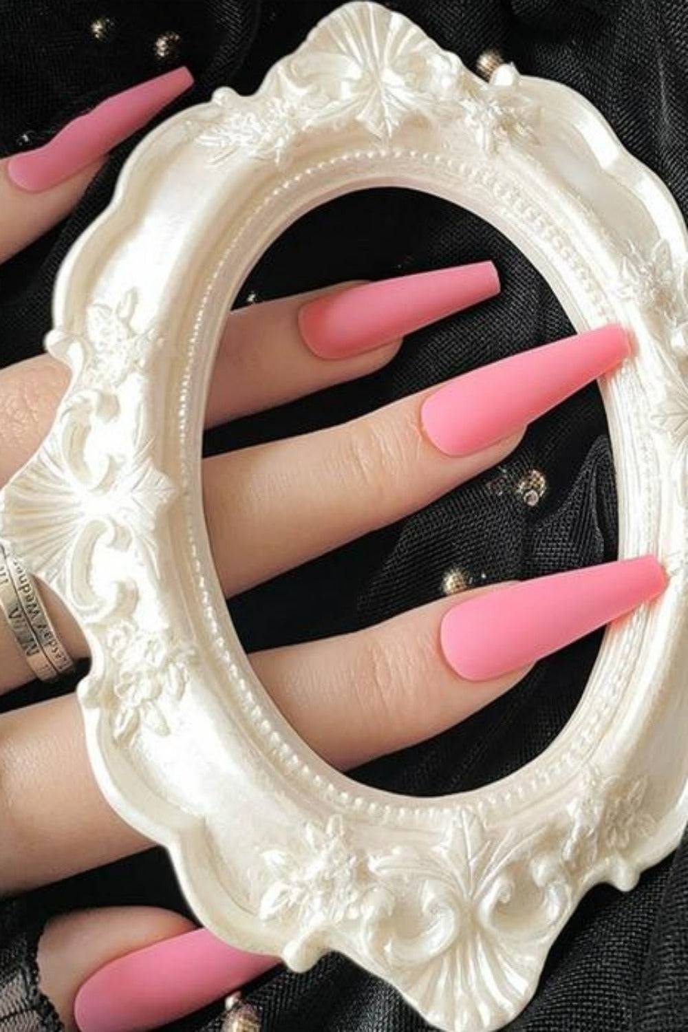 Press On Nails Matte Coffin Tip Nail Kit - TGC Boutique - Press On Nails