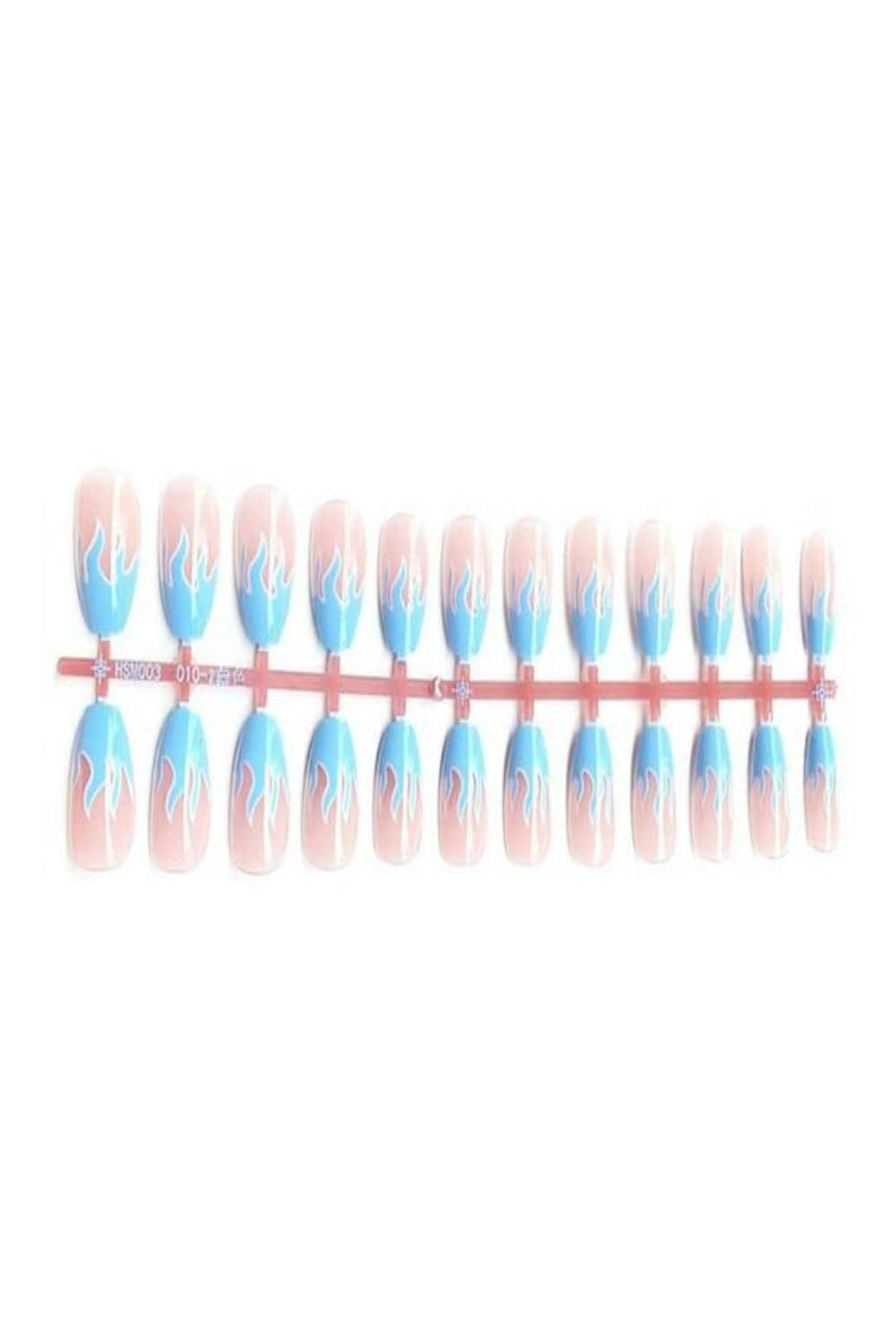 Press On Nails Matte & Glossy Flame Design Coffin Tip Nail Kit - TGC Boutique - Press On Nails
