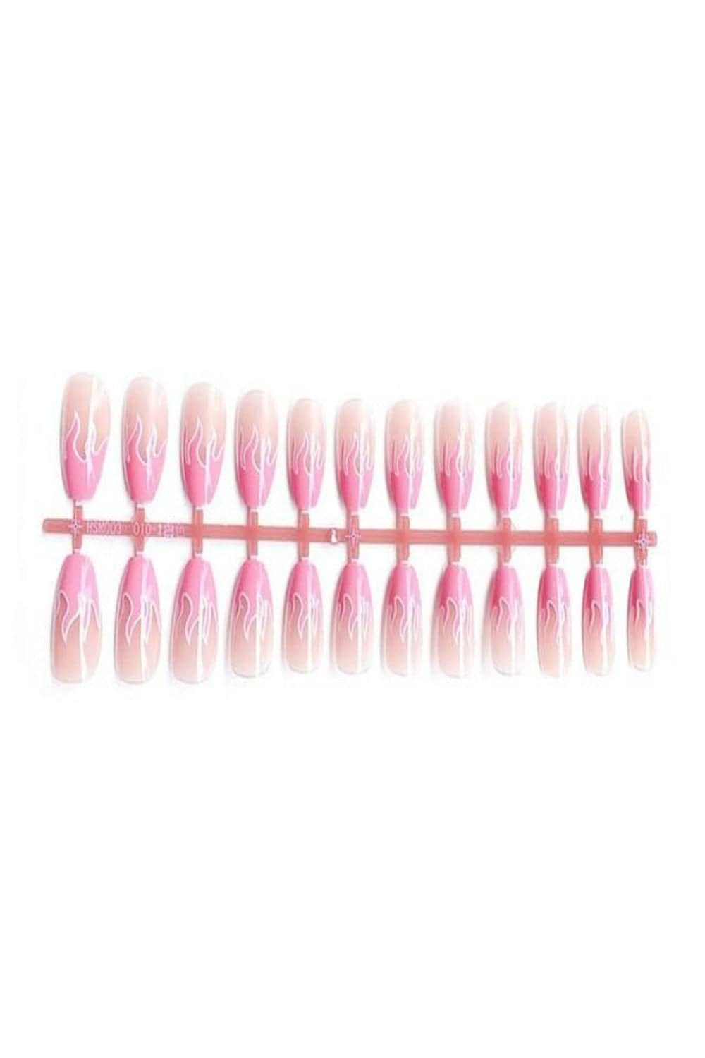 Press On Nails Matte & Glossy Flame Design Coffin Tip Nail Kit - TGC Boutique - Press On Nails