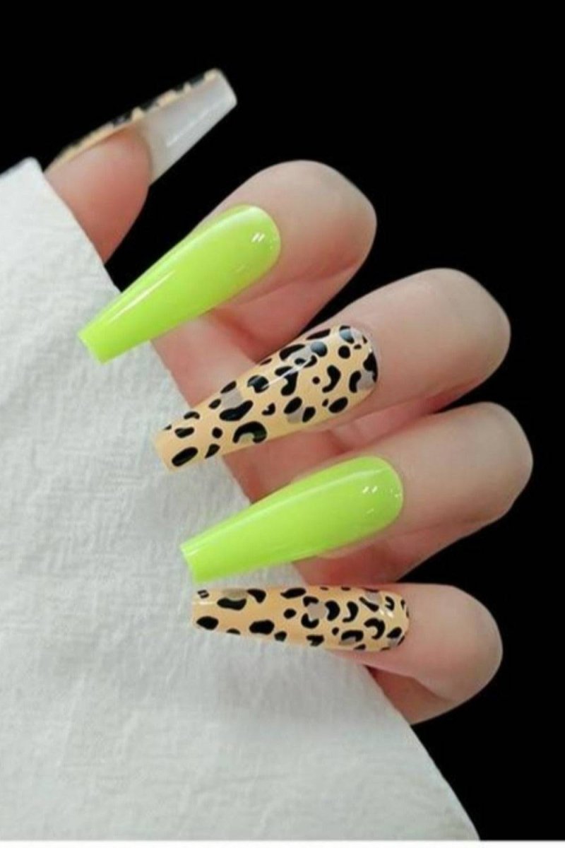 Press On Nails Matte Glossy Neon Gradient Coffin Nail Kit - TGC Boutique - Press On Nails