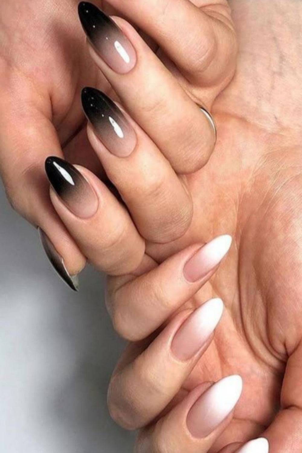 Press On Nails Matte Glossy Neon String Art Coffin Nail Kit - TGC Boutique - Press On Nails