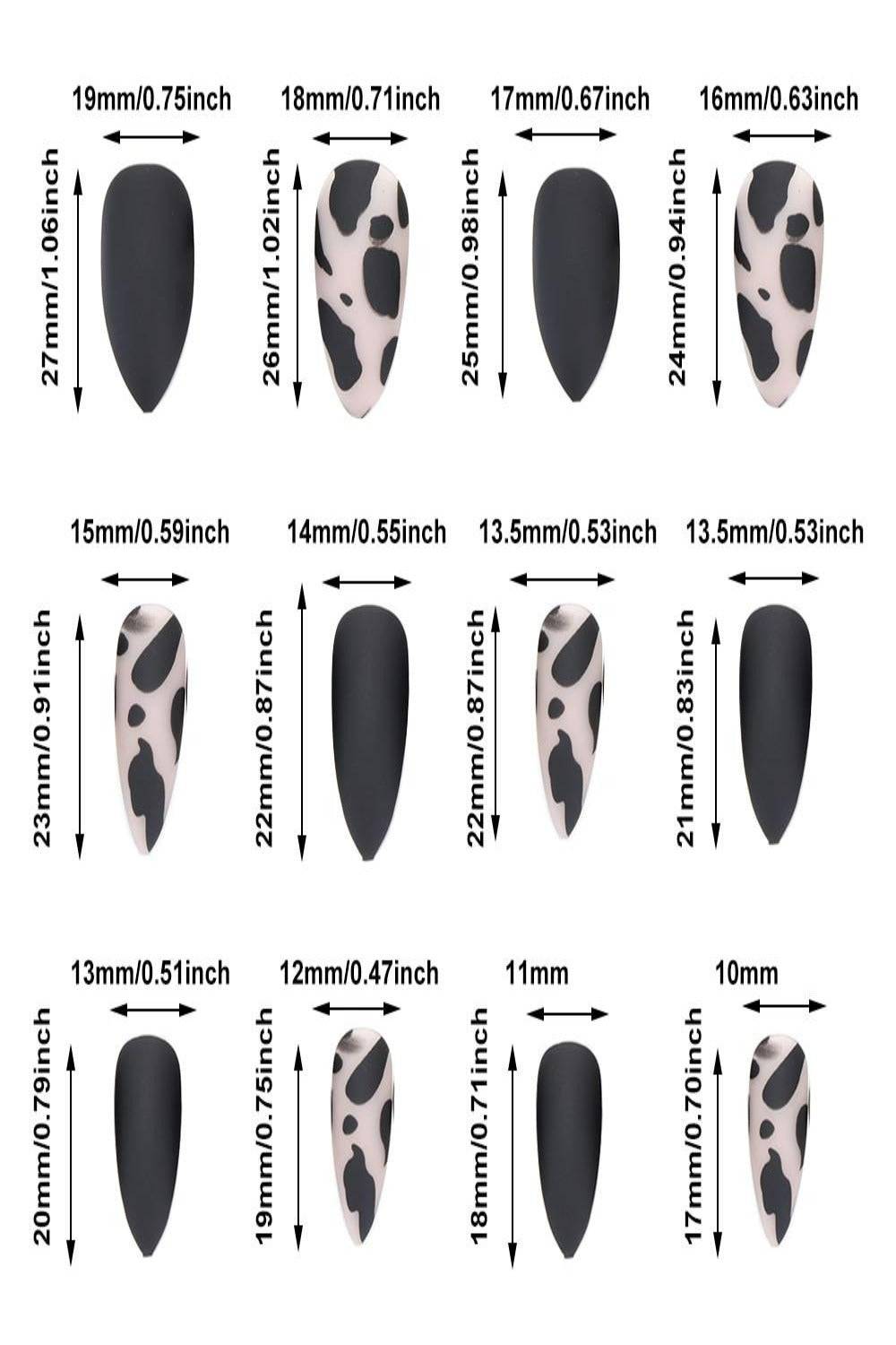 Press On Nails Matte Glossy Neon String Art Coffin Nail Kit - TGC Boutique - Press On Nails