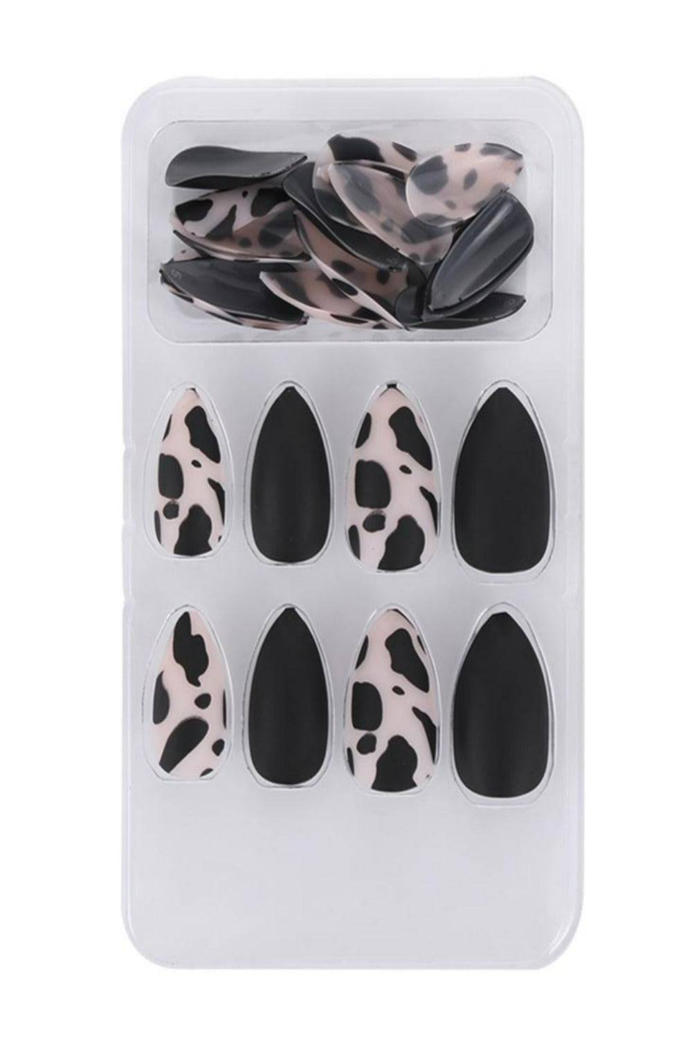 Press On Nails Matte Glossy Neon String Art Coffin Nail Kit - TGC Boutique - Press On Nails
