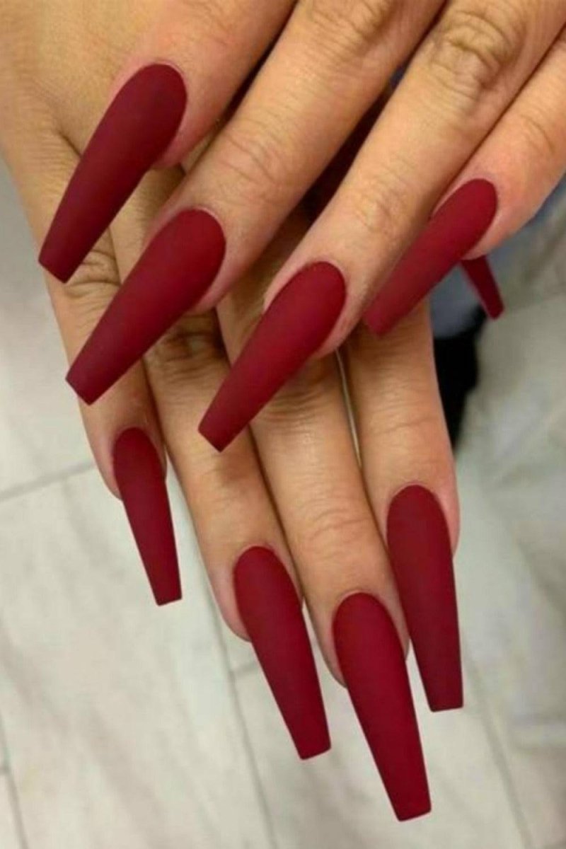 Press On Nails Matte Manicure Polish Coffin Tip Nail Kit - TGC Boutique - Press On Nails