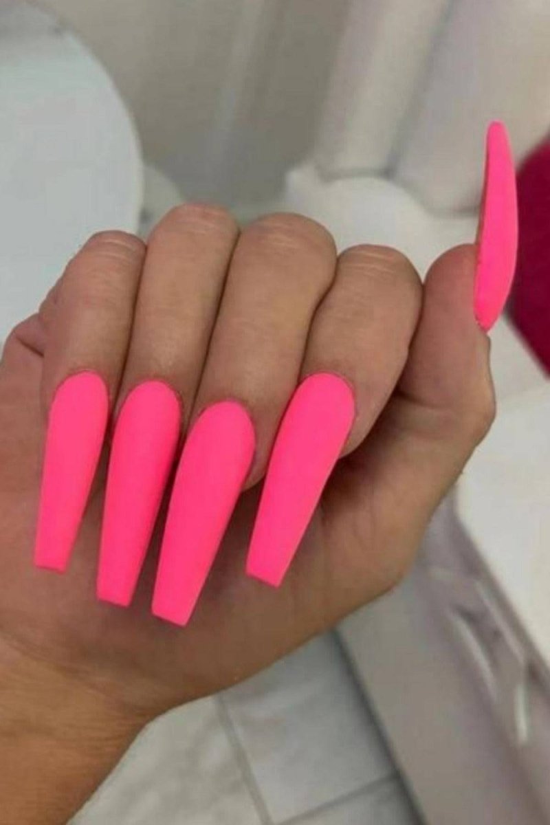 Press On Nails Matte Manicure Polish Coffin Tip Nail Kit - TGC Boutique - Press On Nails