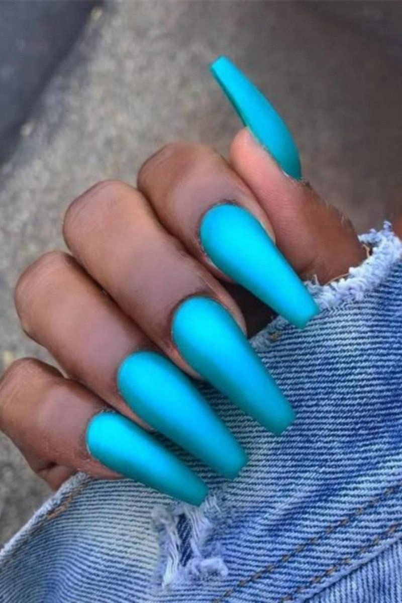 Press On Nails Matte Manicure Polish Coffin Tip Nail Kit - TGC Boutique - Press On Nails