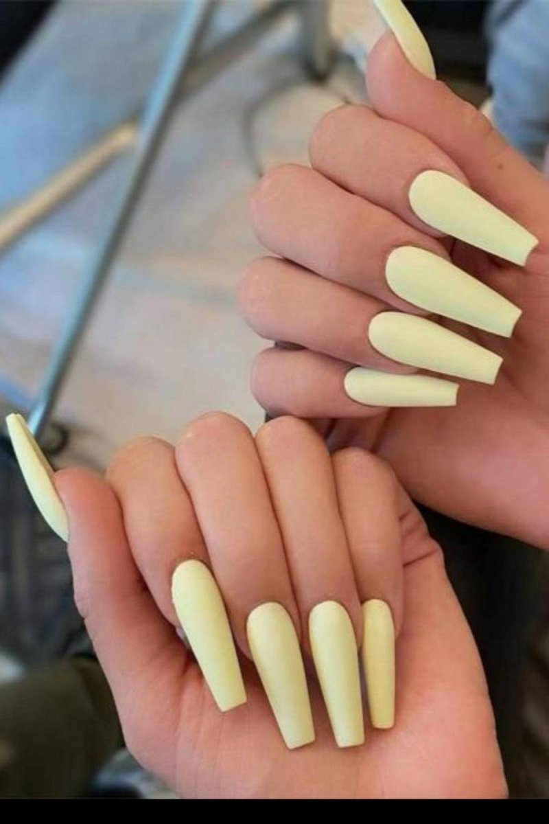 Press On Nails Matte Manicure Polish Coffin Tip Nail Kit - TGC Boutique - Press On Nails