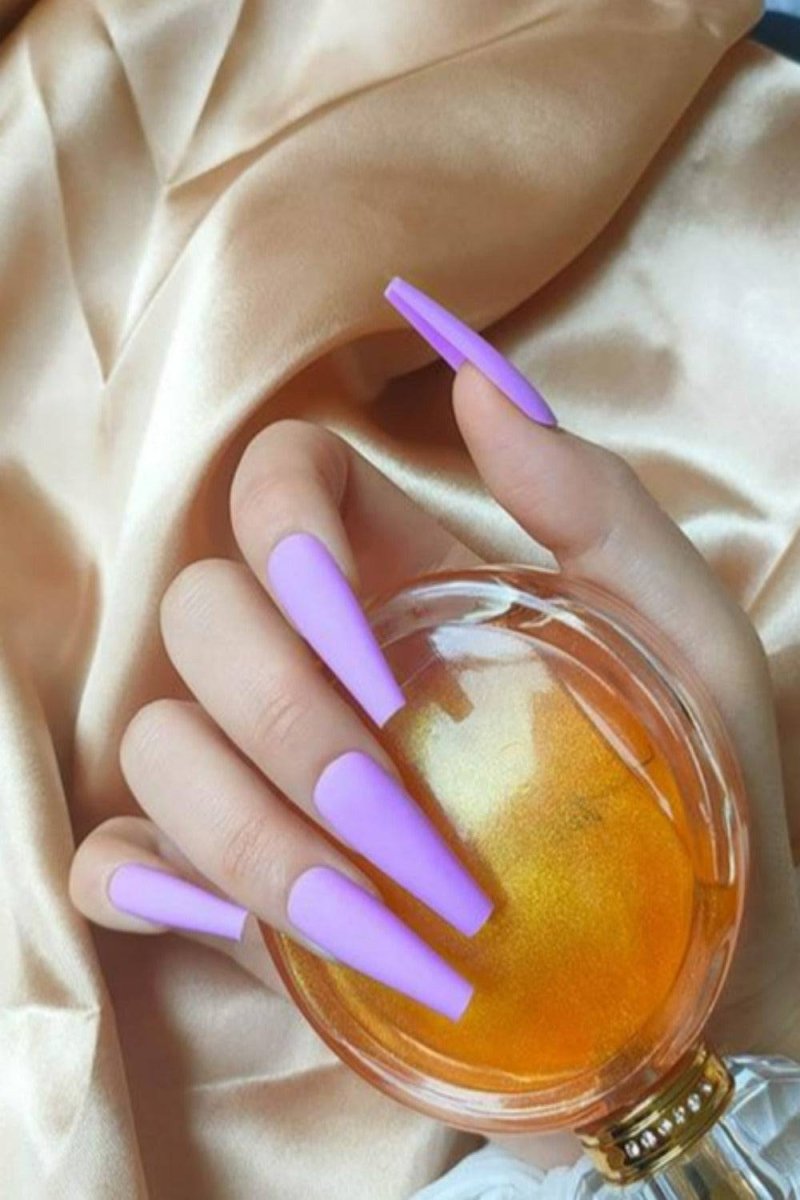 Press On Nails Matte Manicure Polish Coffin Tip Nail Kit - TGC Boutique - Press On Nails