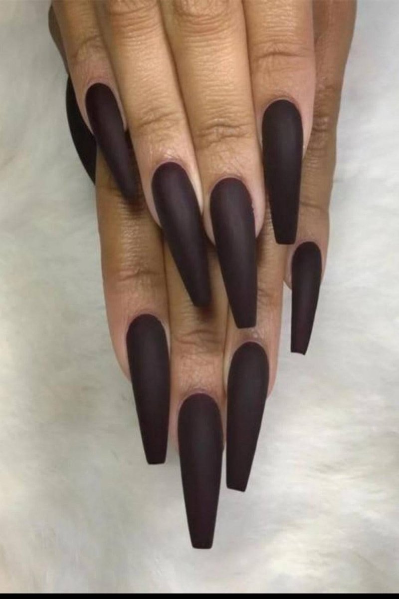 Press On Nails Matte Manicure Polish Coffin Tip Nail Kit - TGC Boutique - Press On Nails