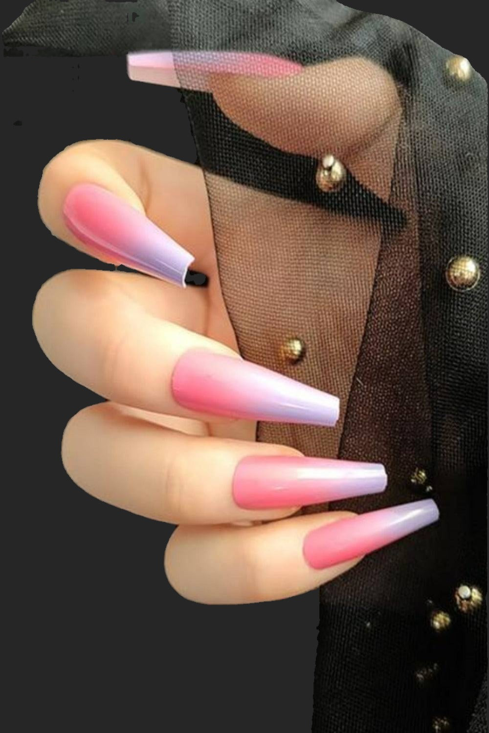 Press On Nails Matte OR Glossy French Tip Coffin Nail Kit - TGC Boutique - Press On Nails