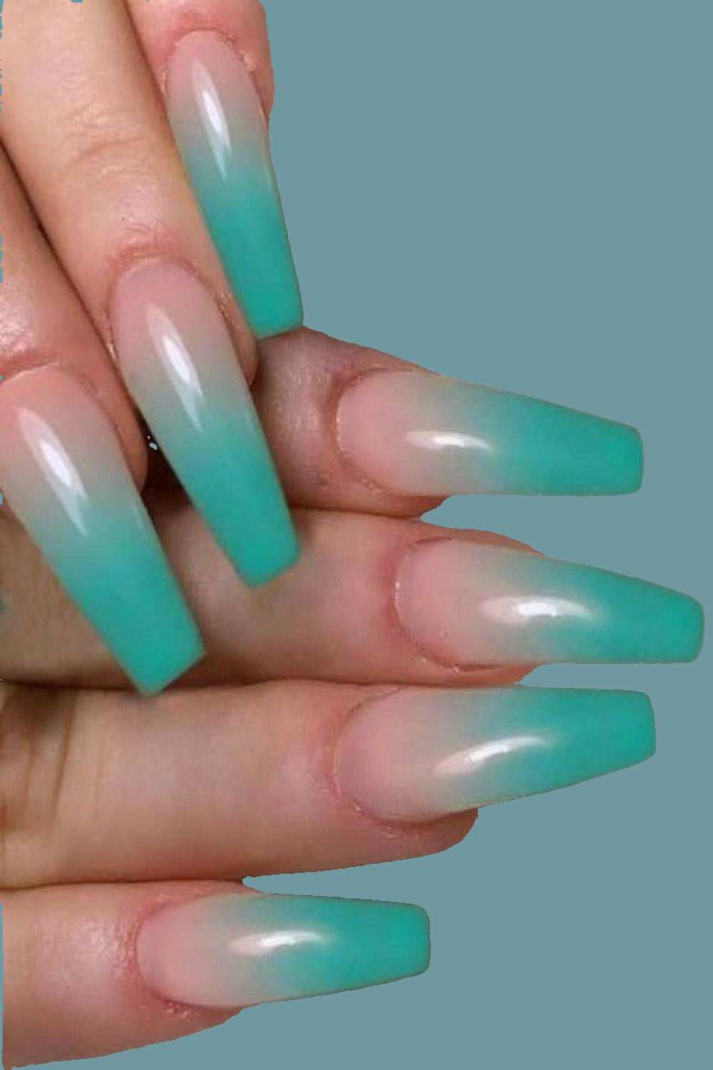 Press On Nails Matte OR Glossy French Tip Coffin Nail Kit - TGC Boutique - Press On Nails