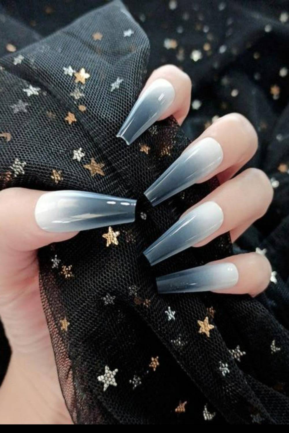 Press On Nails Matte OR Glossy French Tip Coffin Nail Kit - TGC Boutique - Press On Nails
