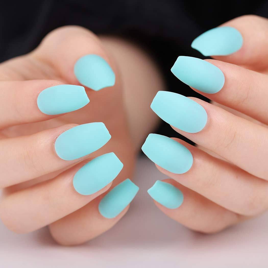 Press On Nails Mint Green Matte Ballerina Nail Kit - TGC Boutique - Press On Nails