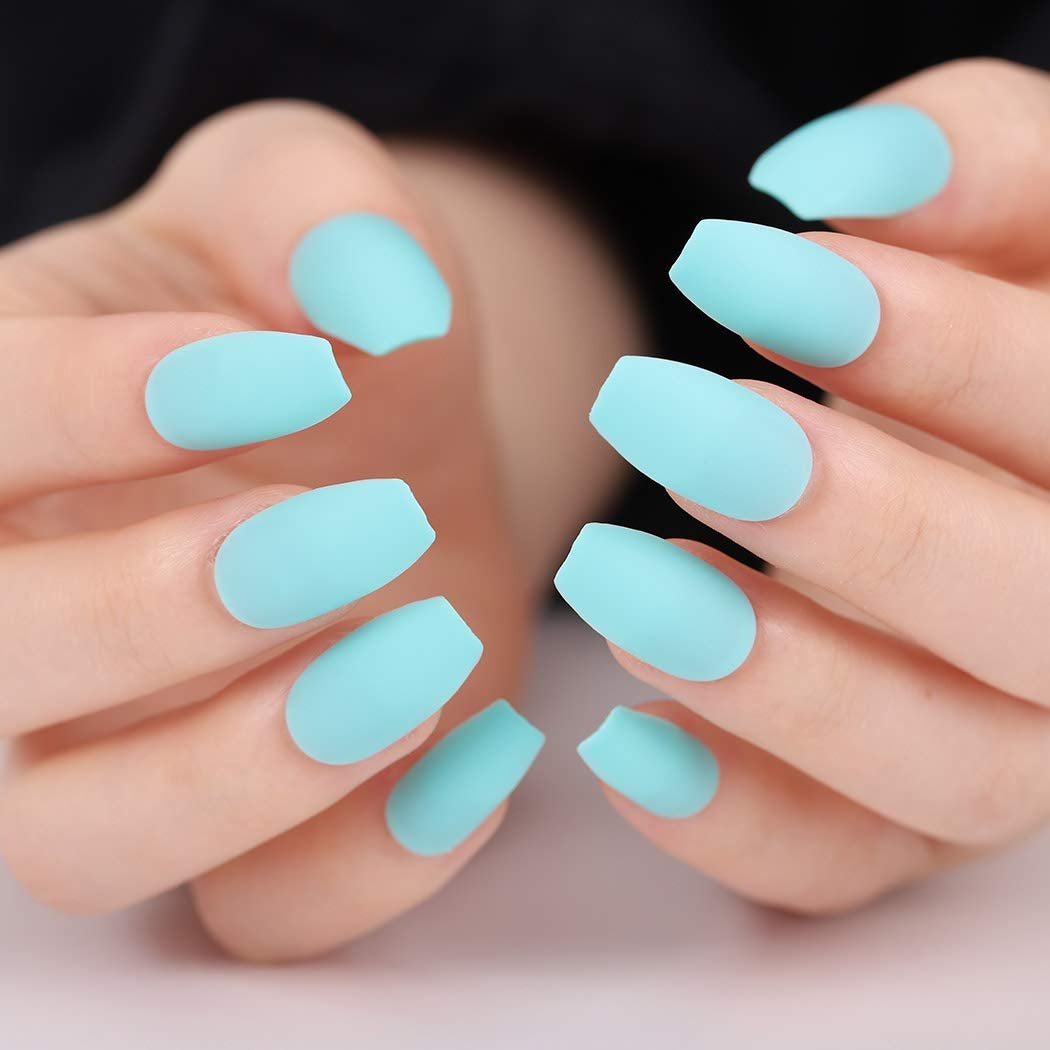 Press On Nails Mint Green Matte Ballerina Nail Kit - TGC Boutique - Press On Nails