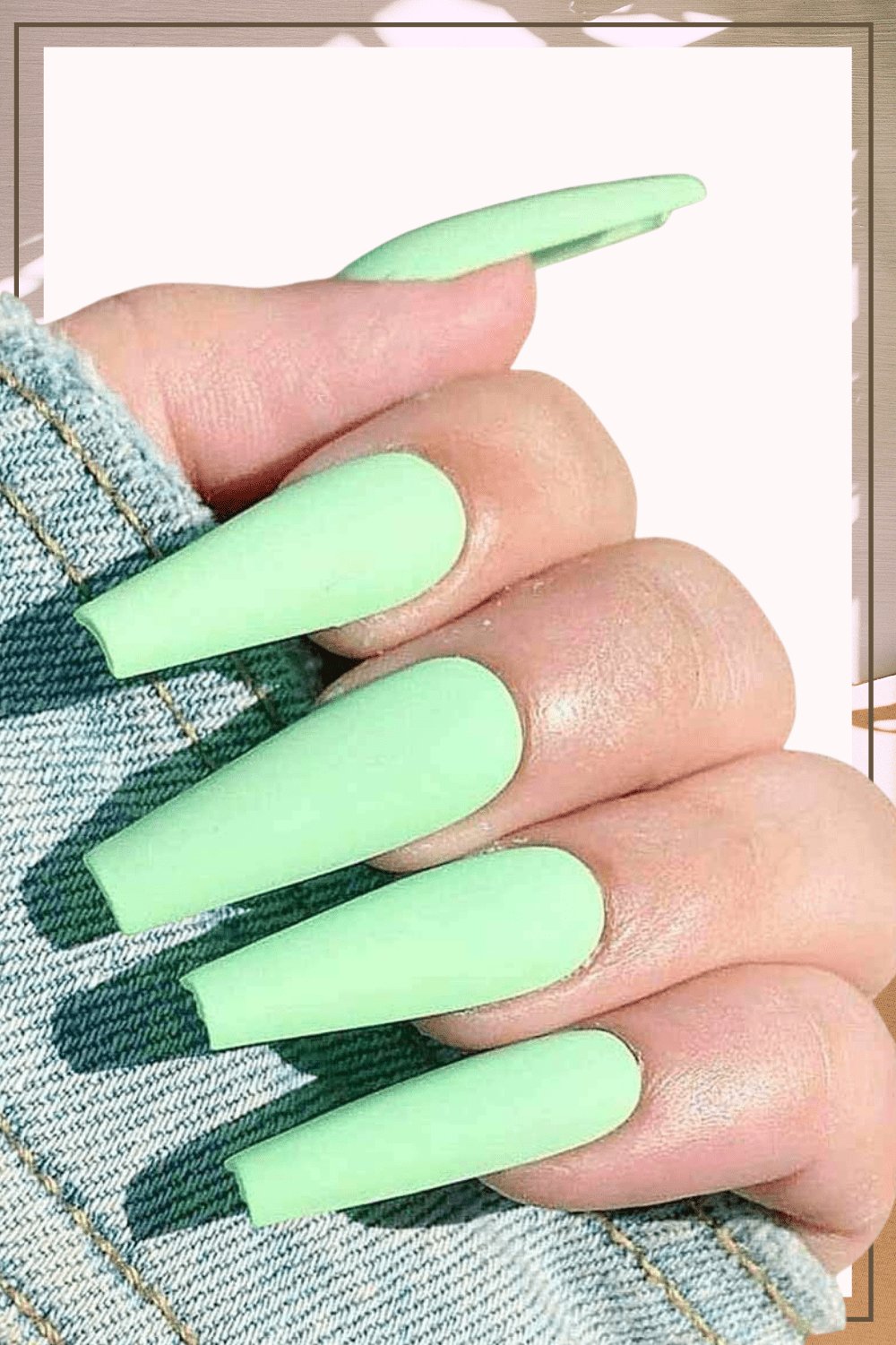 Press On Nails Mint Green Matte Coffin Nail Kit - TGC Boutique - Press On Nails