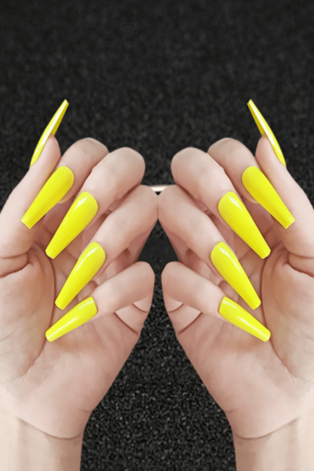 Press On Nails Neon Yellow Glossy Coffin Nail Kit - TGC Boutique - Press On Nails