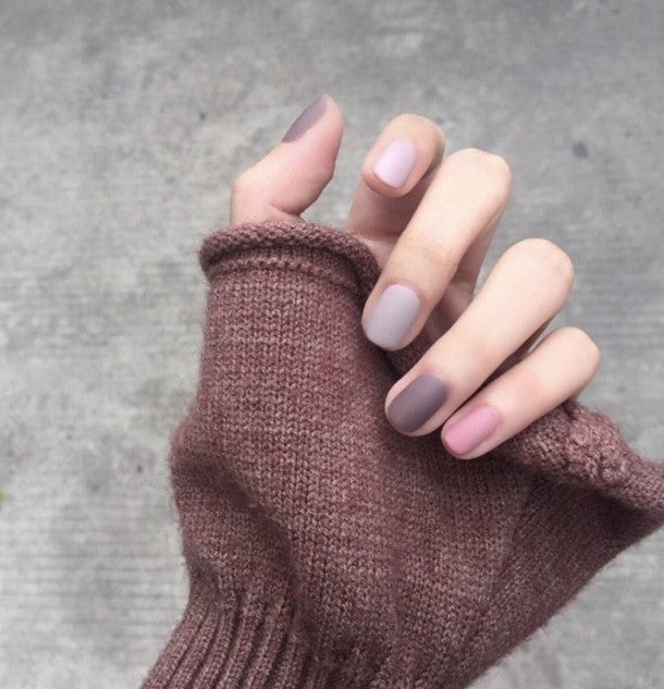Press On Nails Nude Matte Purple Square Pink Nail Kit - TGC Boutique - Press On Nails