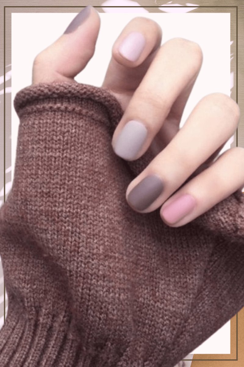 Press On Nails Nude Matte Purple Square Pink Nail Kit - TGC Boutique - Press On Nails