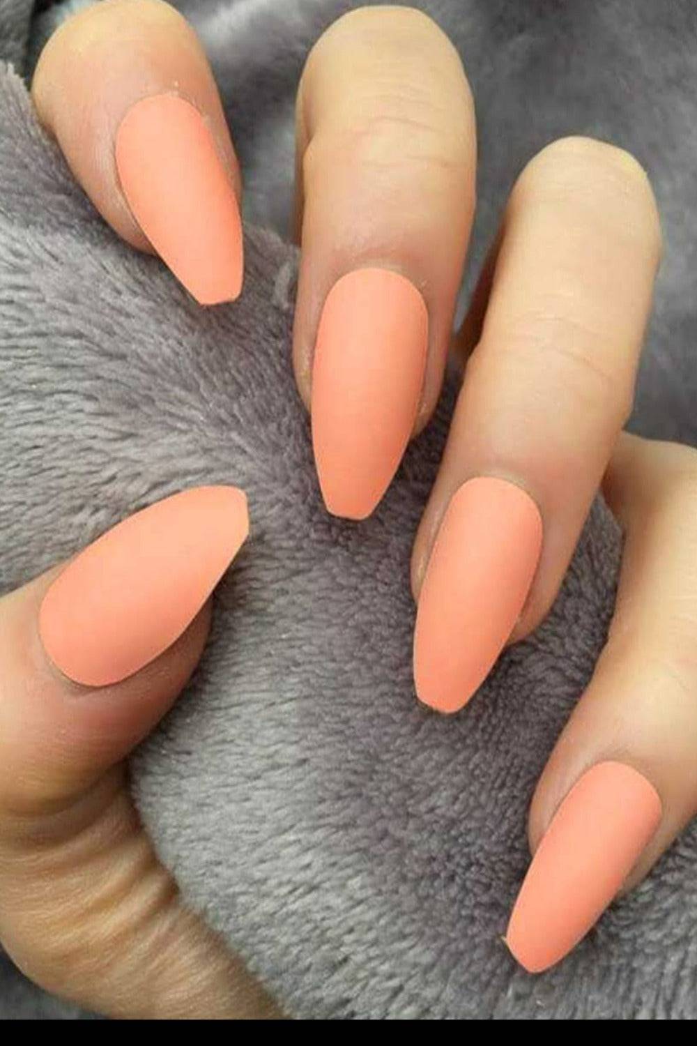 Press On Nails Orange Matte Medium Coffin Nail Kit - TGC Boutique - Press On Nails