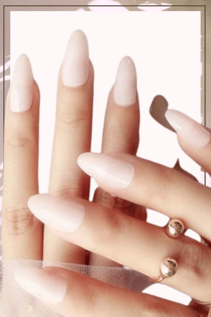 Press On Nails Pink Glossy Almond Nude Nail Kit - TGC Boutique - Press On Nails