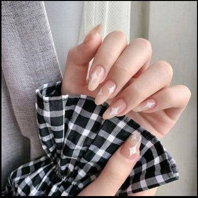 Press On Nails Pink Glossy Almond Star Nail Kit - TGC Boutique - Press On Nails