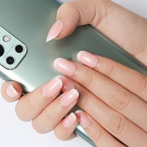 Press On Nails Pink Glossy French Oval Nail Kit - TGC Boutique - Press On Nails
