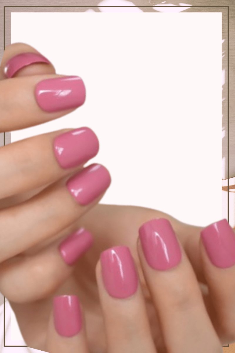 Press On Nails Pink Glossy Square Nail Kit - TGC Boutique - Press On Nails