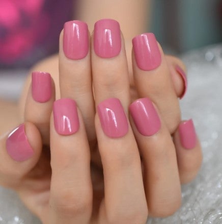 Press On Nails Pink Glossy Square Nail Kit - TGC Boutique - Press On Nails