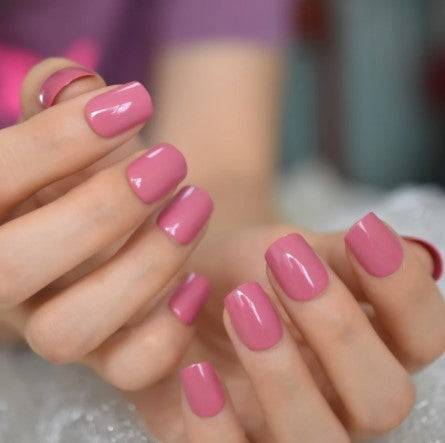 Press On Nails Pink Glossy Square Nail Kit - TGC Boutique - Press On Nails