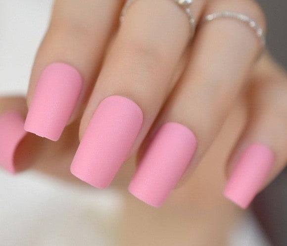 Press On Nails Pink Matte Square Nail Kit - TGC Boutique - Press On Nails