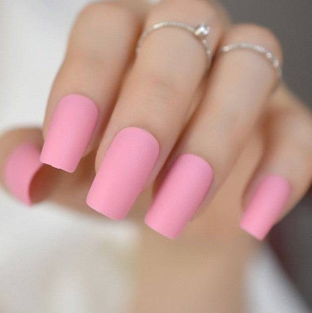 Press On Nails Pink Matte Square Nail Kit - TGC Boutique - Press On Nails