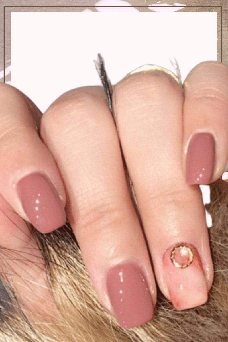 Press On Nails Pink Ombre Glossy Crystal Square Gold Nail Kit - TGC Boutique - Press On Nails