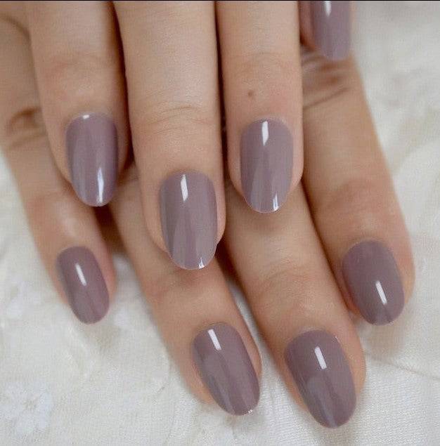 Press On Nails Purple Glossy Almond Nail Kit - TGC Boutique - Press On Nails