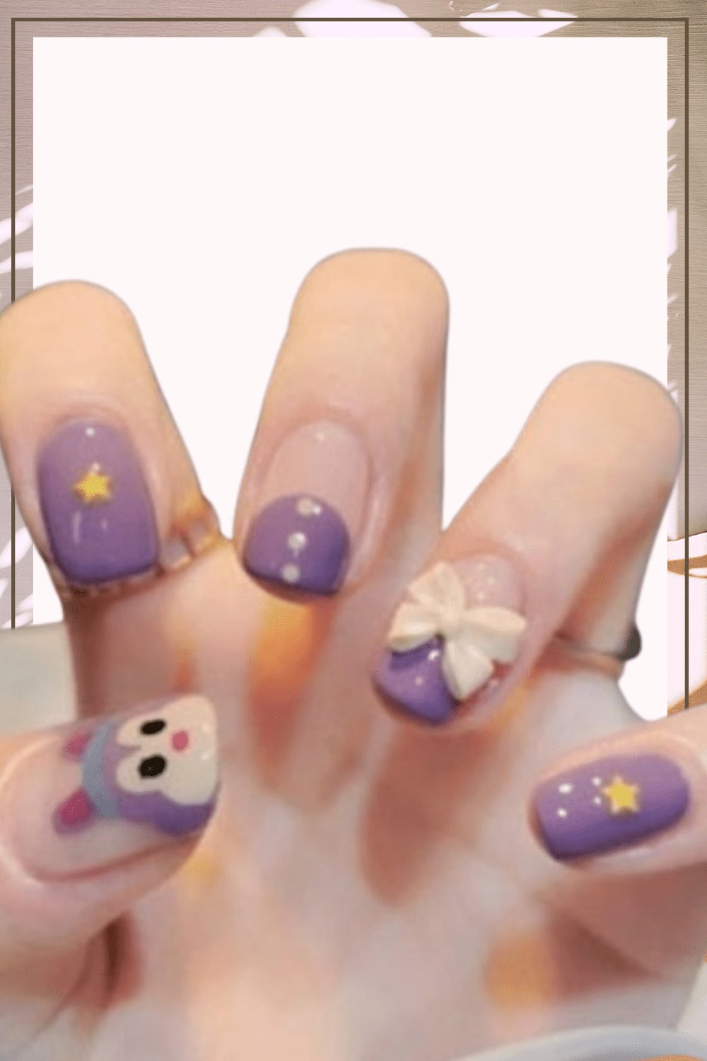 Press On Nails Purple Glossy Square 3D Nail Kit - TGC Boutique - Press On Nails