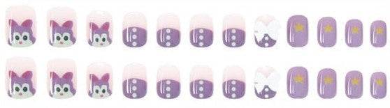 Press On Nails Purple Glossy Square 3D Nail Kit - TGC Boutique - Press On Nails