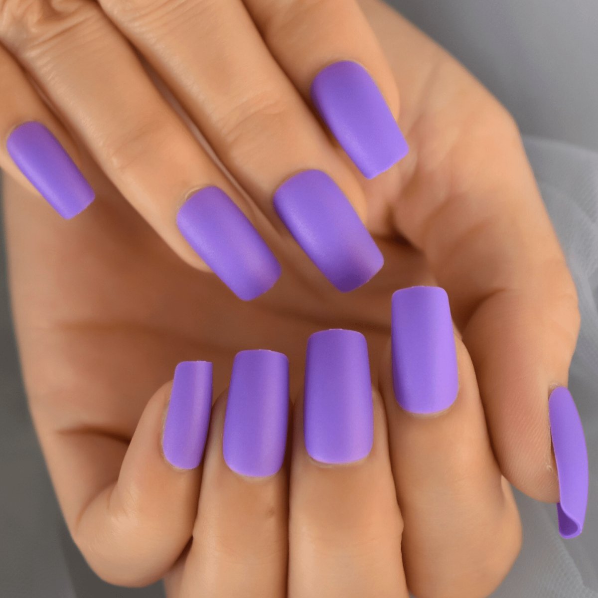 Press On Nails Purple Matte Square Nail Kit - TGC Boutique - Press On Nails