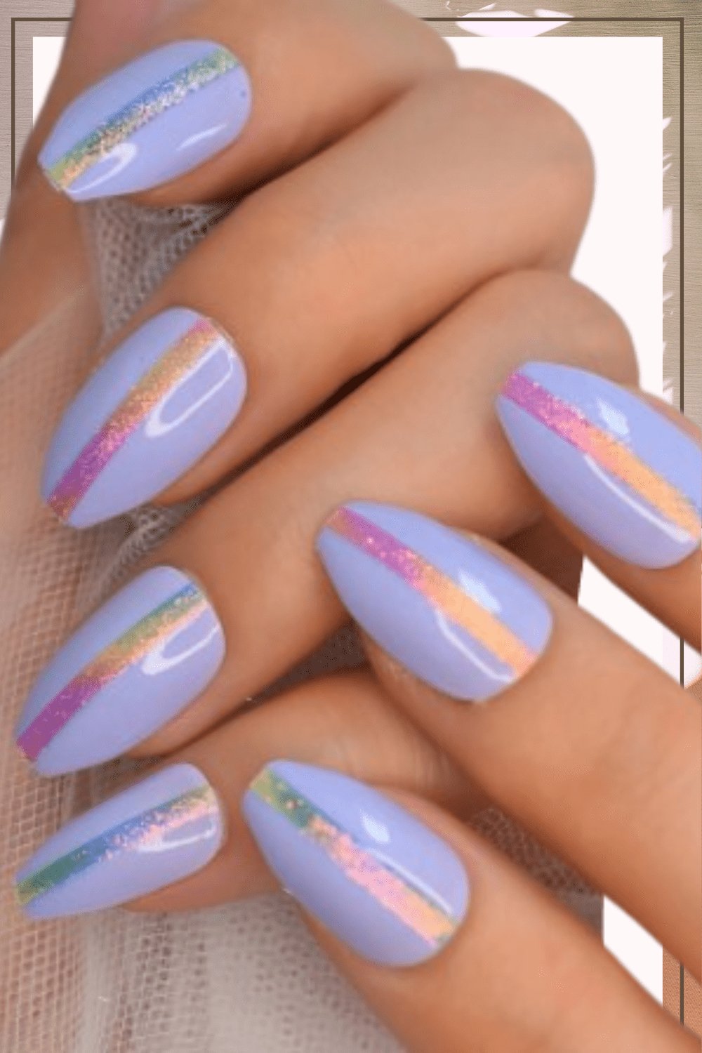 Press On Nails Purple Shimmer Coffin Nail Kit - TGC Boutique - Press On Nails